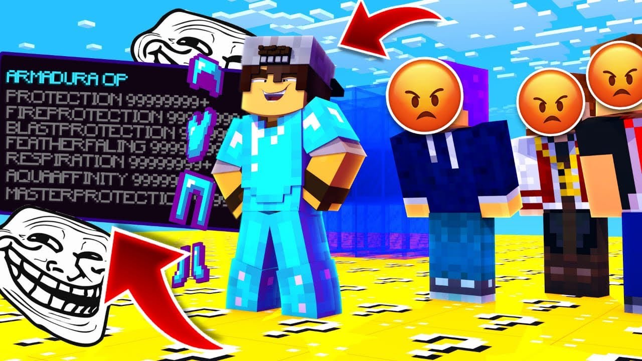 CUBÃO DE LUCKY BLOCK TROLL DA ARMADURA OP!