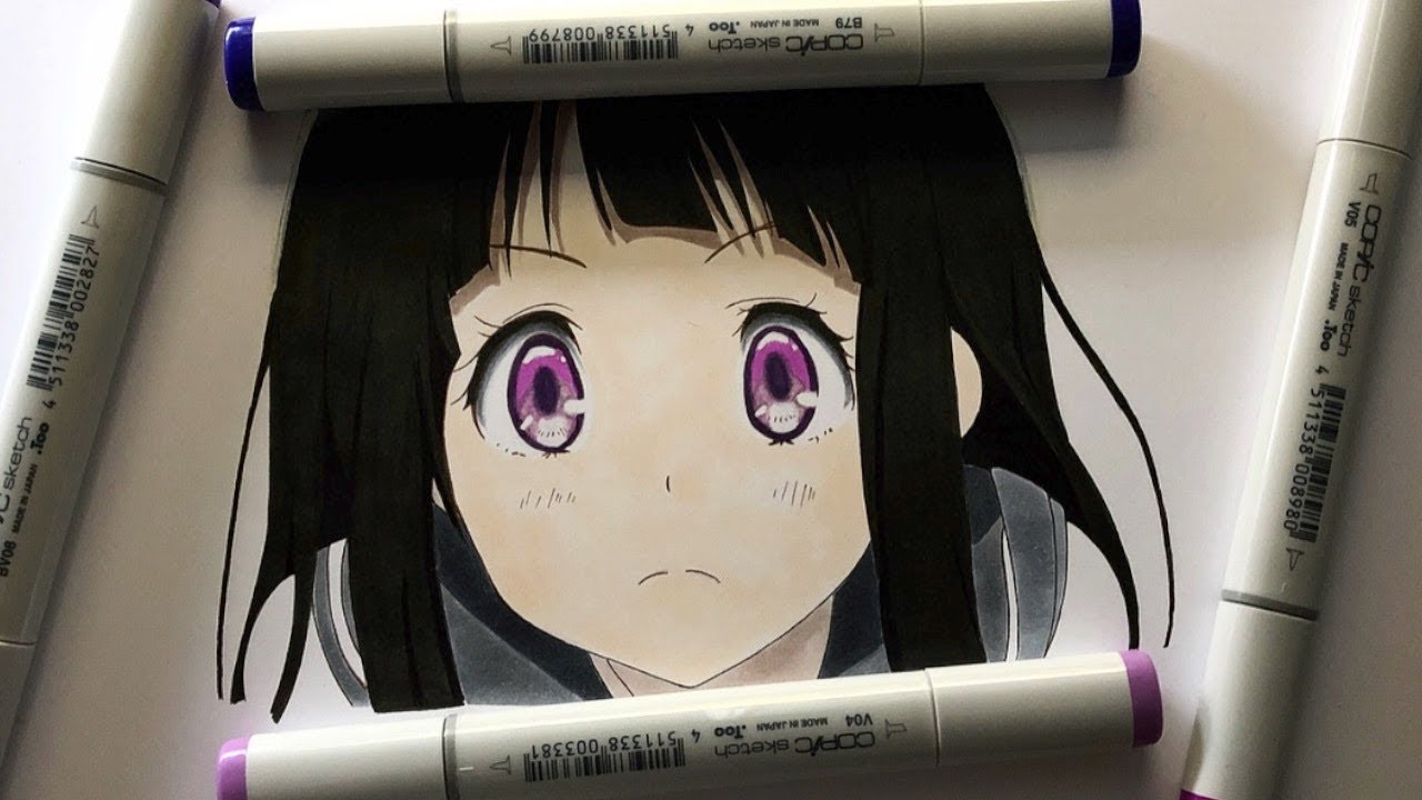 Speed Drawing with copics - Eru Chitanda