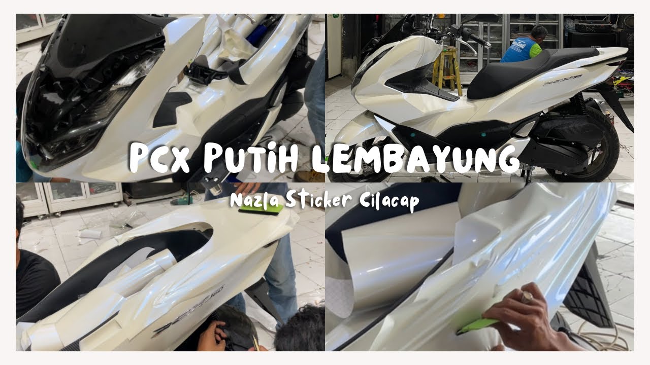 Wrapping Fullbody PCX Putih Lembayung Biru | Tanpa mengubah warna asli