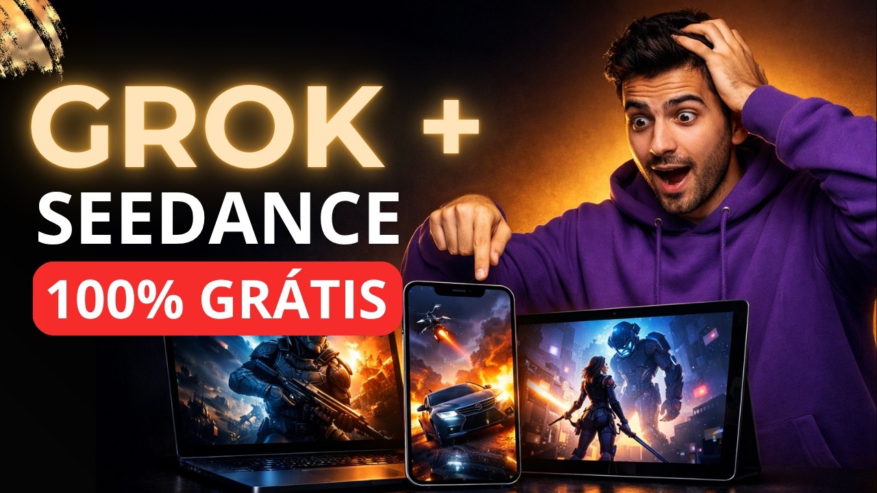 TUDO GR&Aacute;TIS E ILIMITADAS! GROK, SEEDANCE E MAIS FERRAMENTAS DE INTELIG&Ecirc;NCIA ARTIFICIAL.
