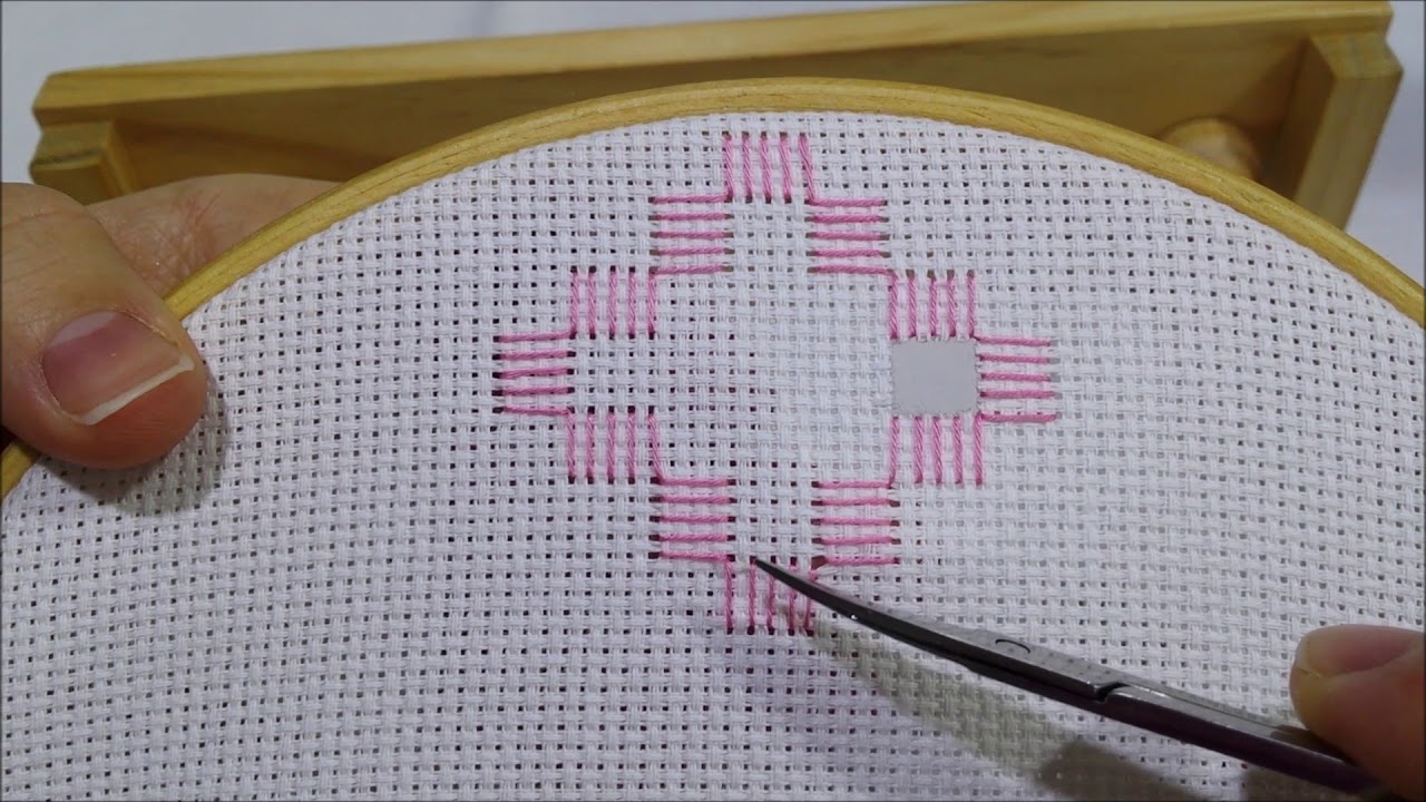 Hardanger taglio e rimozione delle trame - Tutorial ricamo a mano