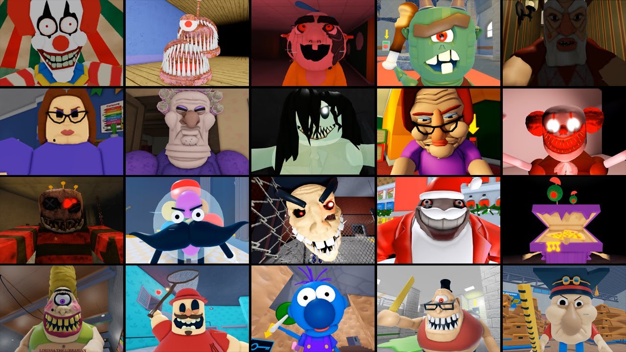 Roblox,GRUMPY GRAN,LAST ORDER,Baby Roby Escape,SUZIE'S DAYCARE,SIR SCARY'S MANSION.