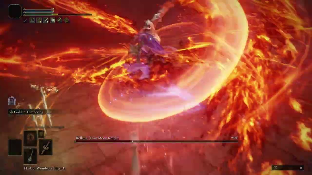 Elden RIng Rellana No Hit Test vid(Ornamental Staraight Sword)
