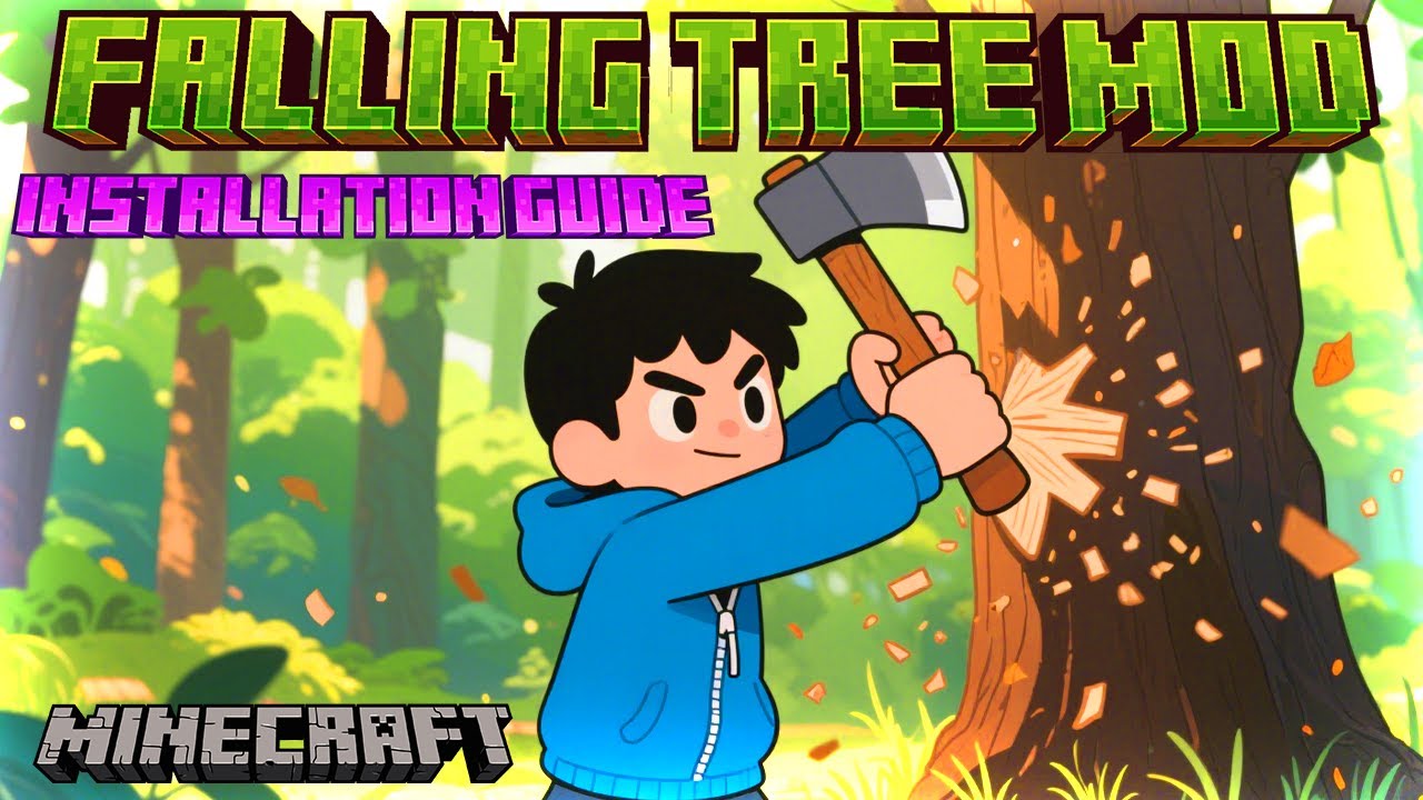 Как установить мод Falling Tree в Minecraft 1.21.7 (с шейдерами и тканью)