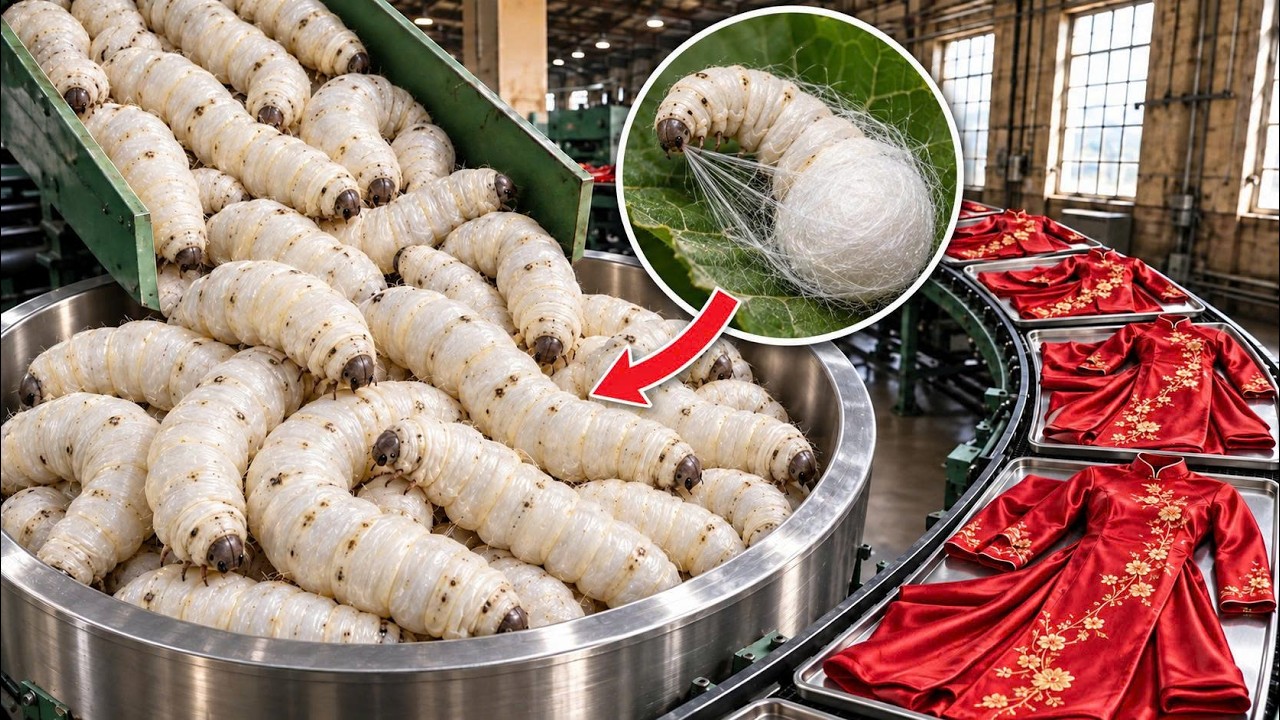 How Millions of Tons of Silkworm Cocoons Are Processed into Luxury Silk Garments | Full Process
