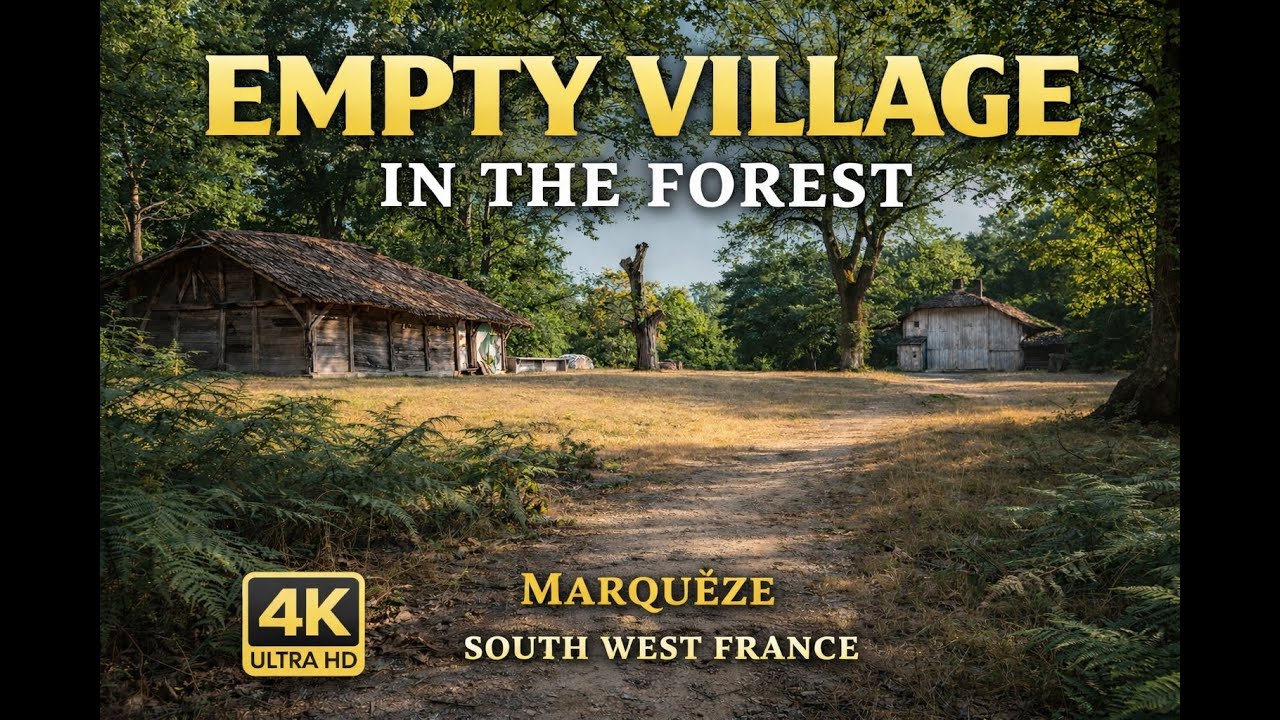 Walking Into an Empty Village in the Forest | Marquèze, South West France (4K)