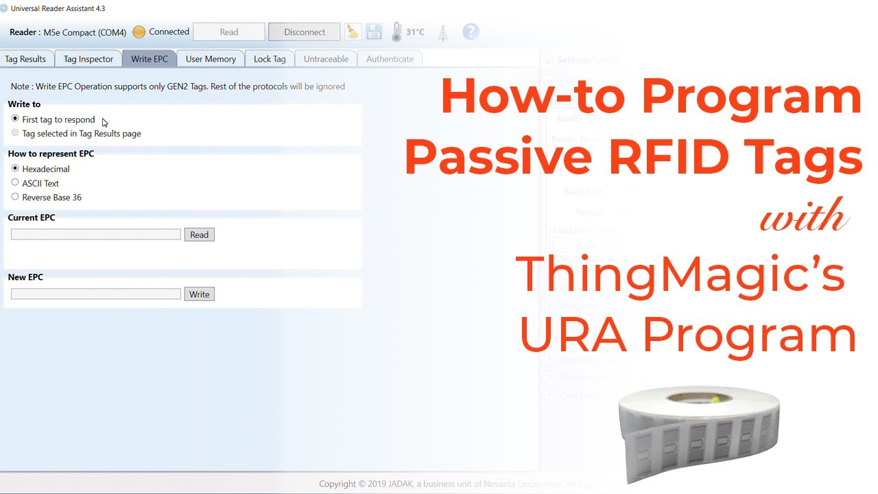 How to Program Passive RFID Tags with ThingMagic's URA Program