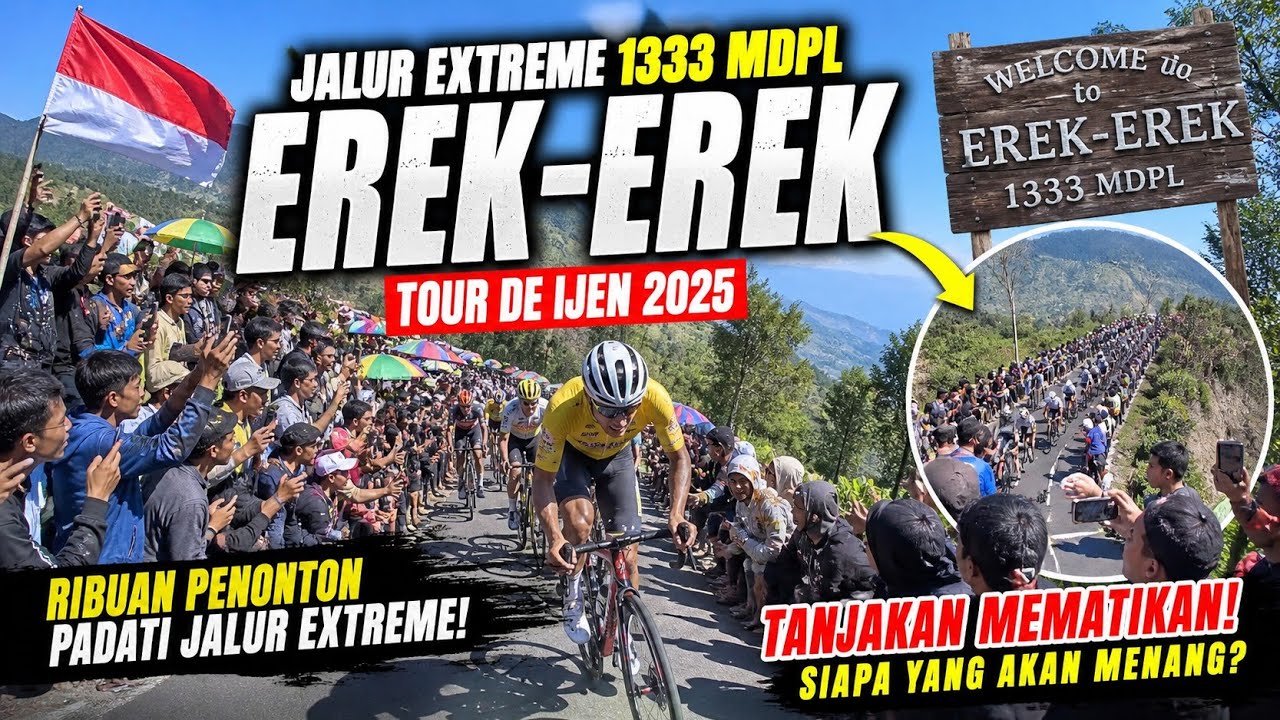  Di Jalur Ekstrem Erek-Erek 1333 MDPL !!! Ribuan Penonton Memadati Pinggir Jalan Tour de Ijen 2025