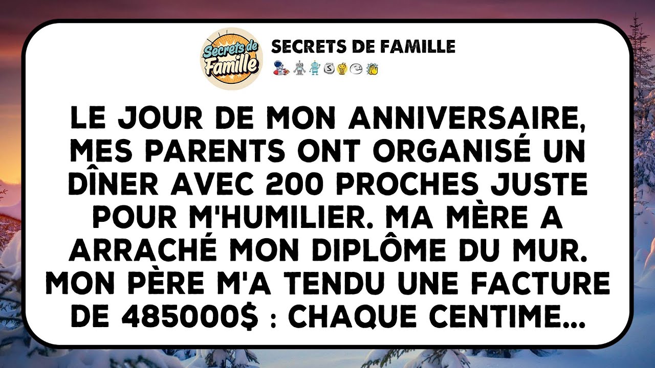 Mes Parents M'ont Présenté Une Facture De 485 000 $ Pour M'élever. Ils M'appellent Sans Cesse.