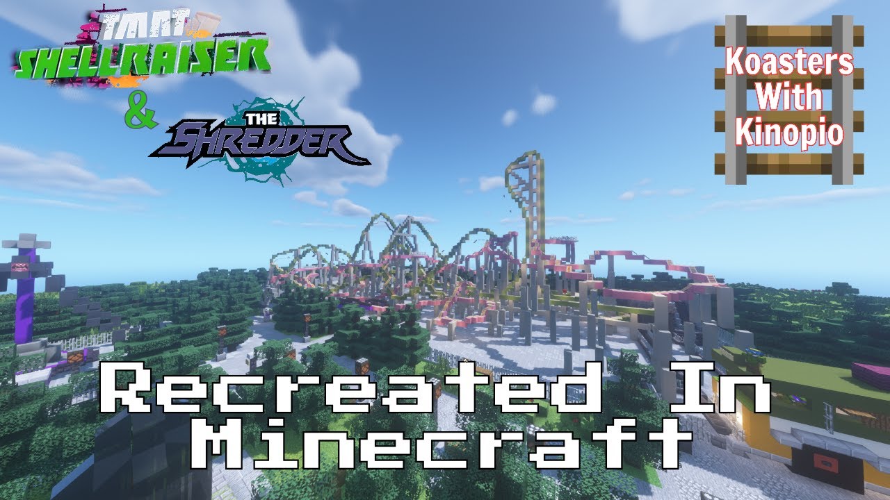 TMNT Shellraiser & The Shredder - Nickelodeon Universe || Minecraft Roller Coaster