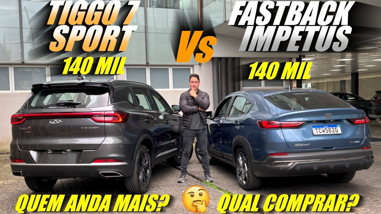 COMPARATIVO NOVO TIGGO 7 SPORT 2026 vs FIAT FASTBACK IMPETUS! Qual anda mais? Qual comprar?