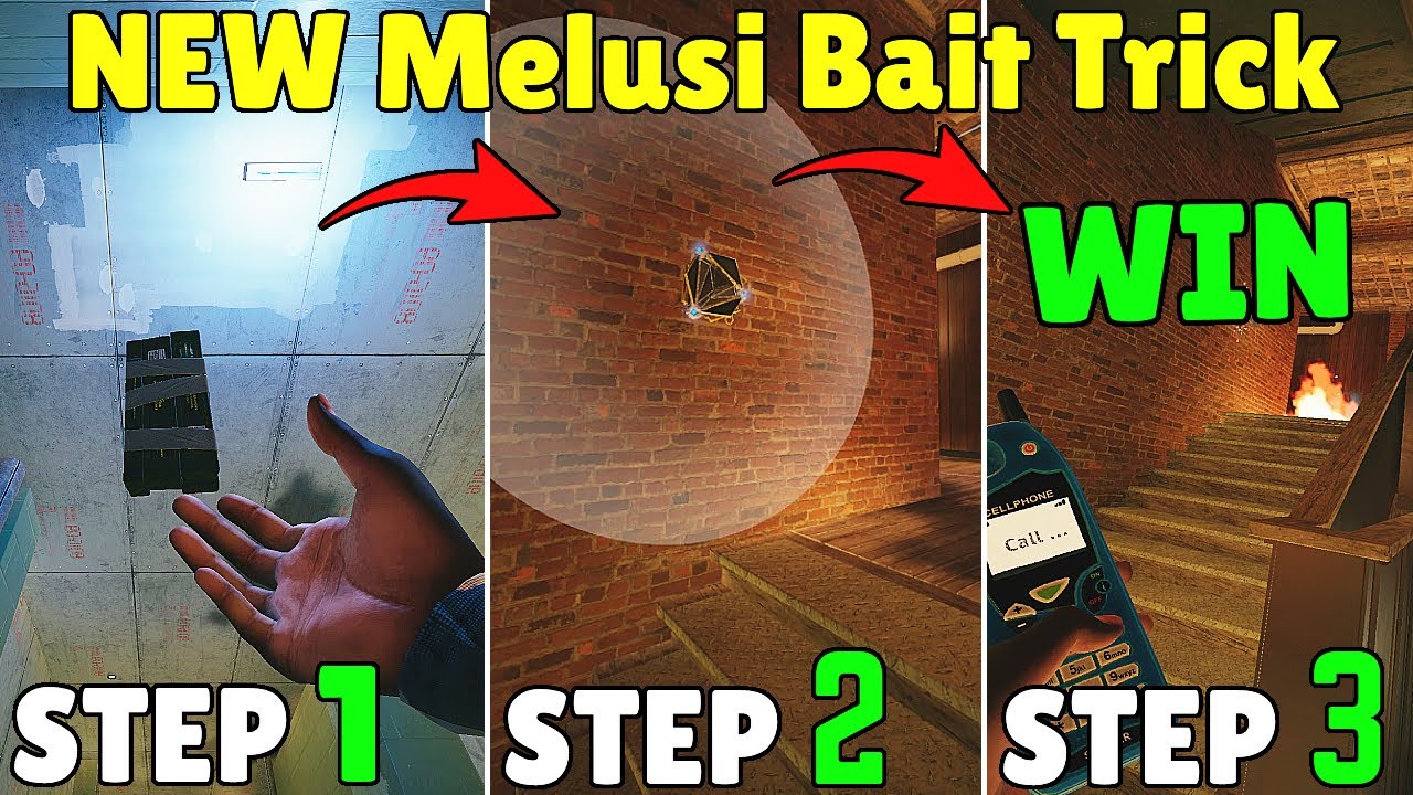 NEW * 800 IQ* Melusi Bait Trick On Clubhouse To WIN EVERYTIME - Rainbow Six Siege