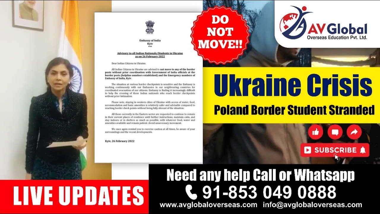 Ukraine Crisis-  Poland border Indian student stranded | Message from Indian Ambassador to Poland.