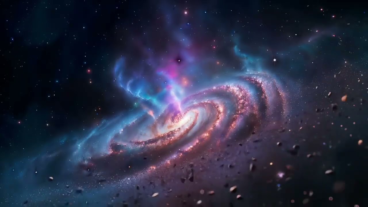Space Sound & Ambience | No Ads | 4K | Swirling Galaxy & Nebula sound Sleep & Study