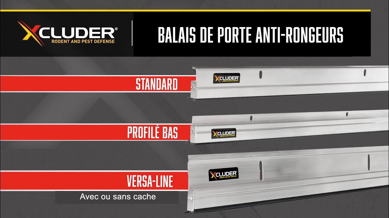Instructions pour la pose de balais de porte Xcluder contre les rongeurs