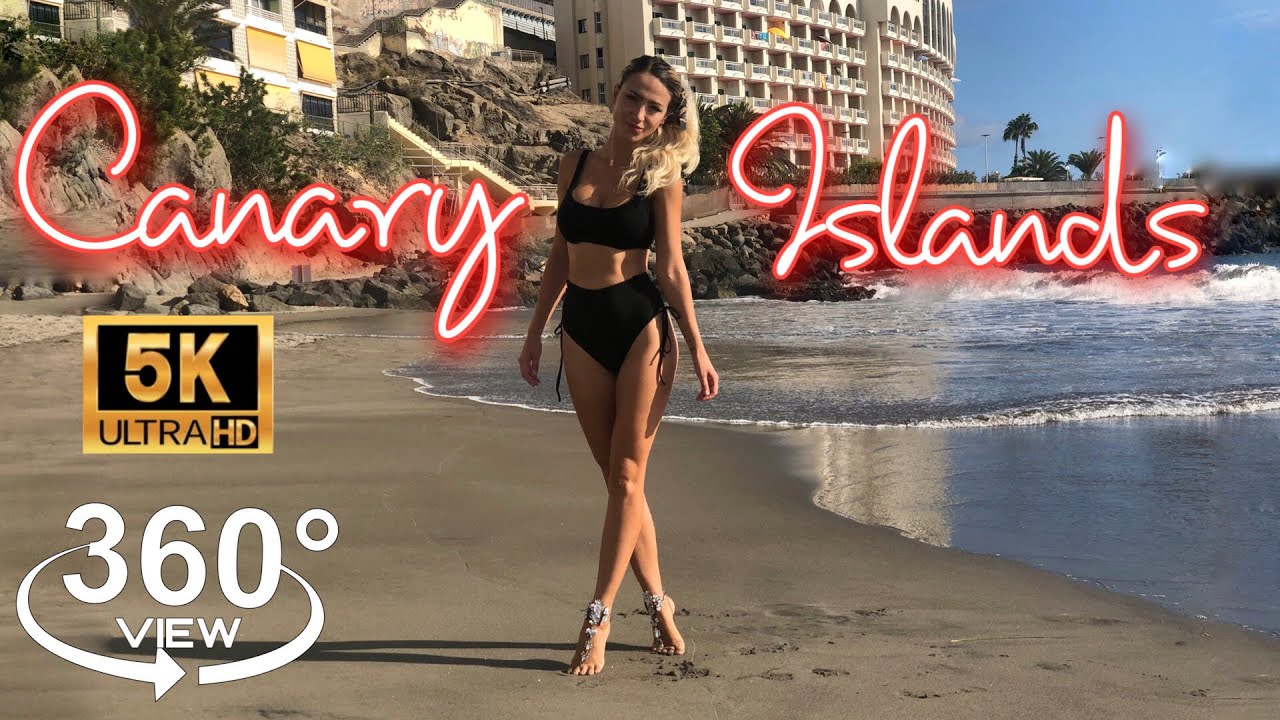 VR 360&deg; Video 5.7 K | Walk With Me At The Beach, Canary Islands | Oculus Quest 2 #vrgirl #360