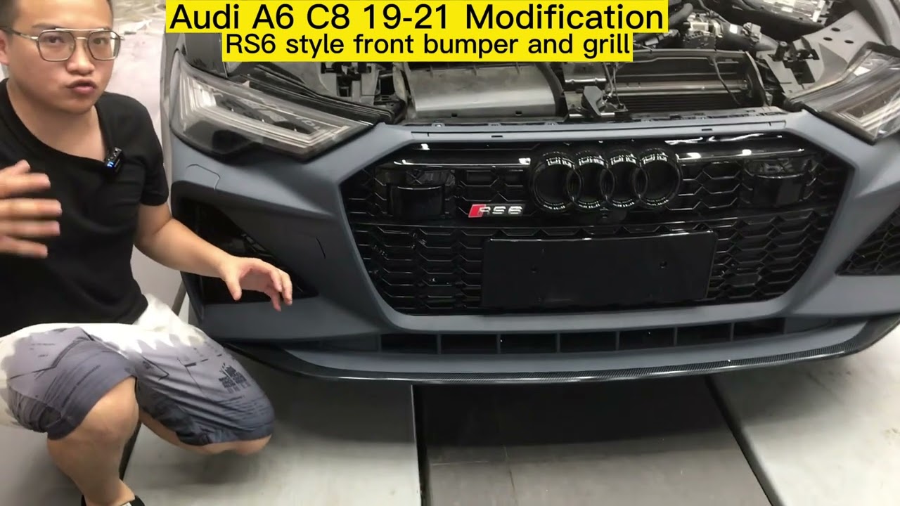 Audi A6 C8 modified RS6 style front bumper and grill.