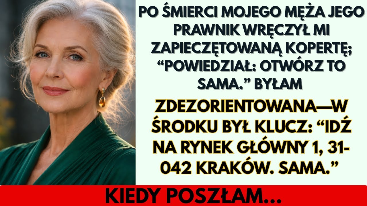 Mój zmarły mąż zostawił klucz z jednym adresem i wiadomością: „Idź sama”. Gdy otworzyłam te drzwi…