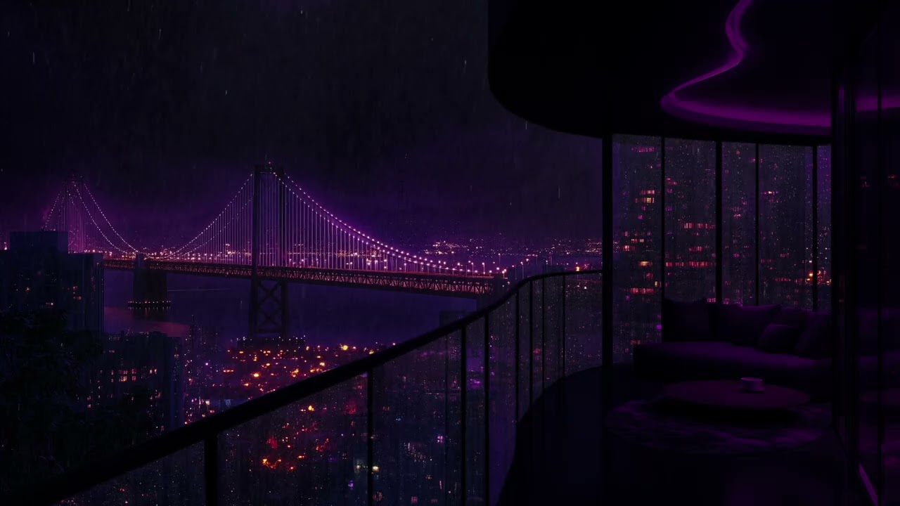 20-Hour Escape to a Luxury NYC Porch : Heavy Rain on Window + Wind for Sleep & Relaxation