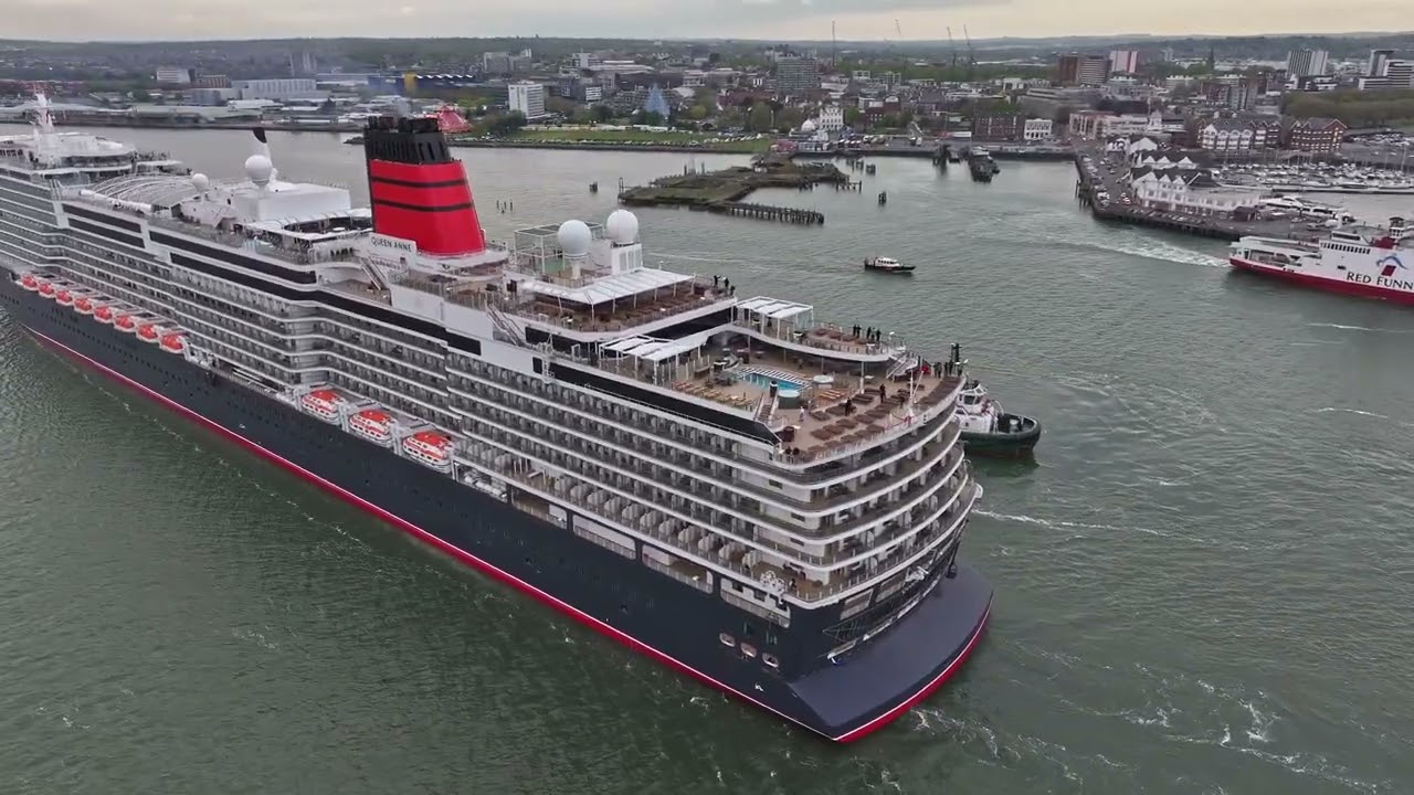 Cunard Cruise Ship Queen Anne Maiden Call Southampton 30th April 2024