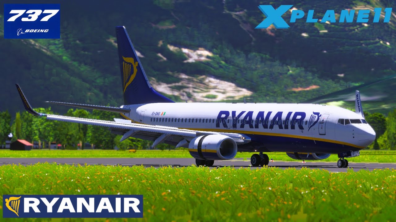 Xplane 11//Salzburg approach from London Stansted//737-800//Ryanair//4k