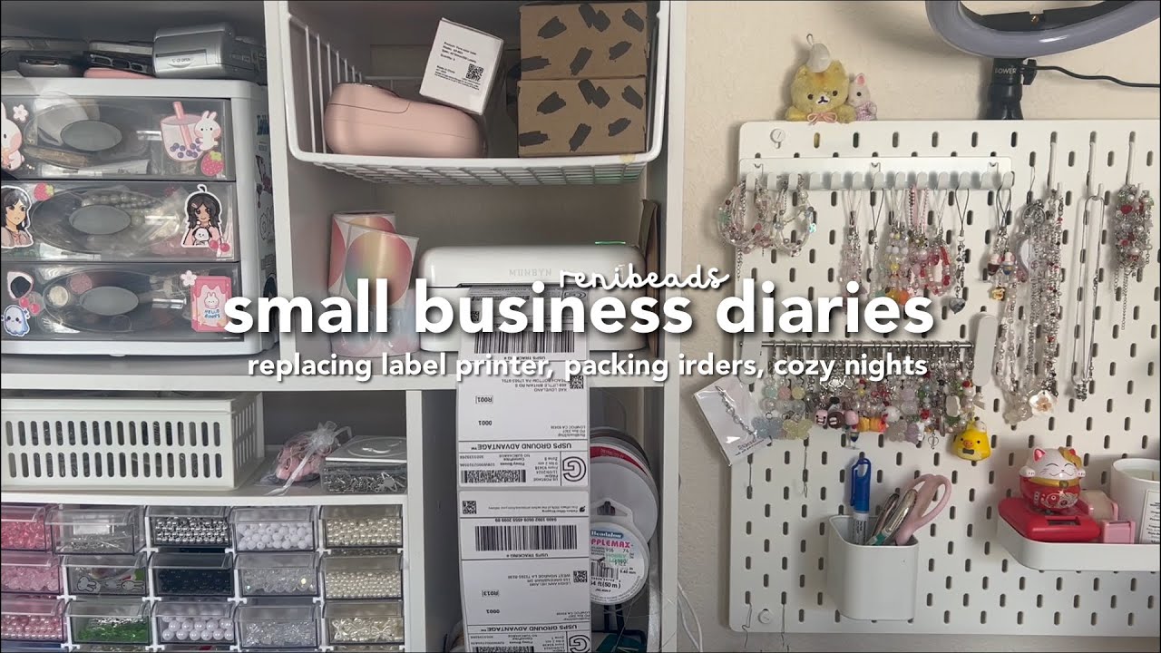 Upgrading my label printer, packing orders, Cozy nights, Small Business Vlog ⋆𐙚₊˚⊹♡ (Ft. Munbyn)