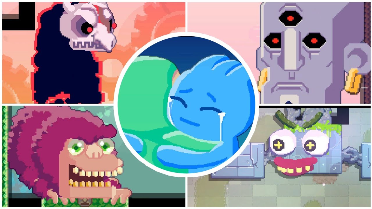Toodee And Topdee - All Bosses (Boss Fights) | 1080P 60 FPS