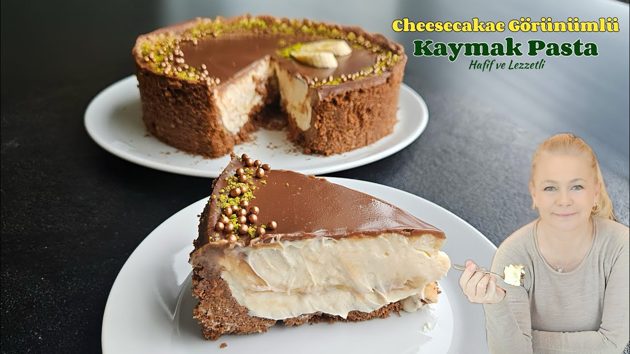 Cheesecake Görünümlü Kaymak Pasta 🍌🍫 | Bu Lezzet Herkesi Kendine Hayran Bırakacak!