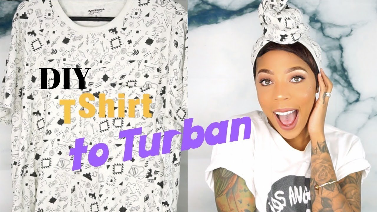 DIY T-shirt to Turban Headwrap Tutorial
