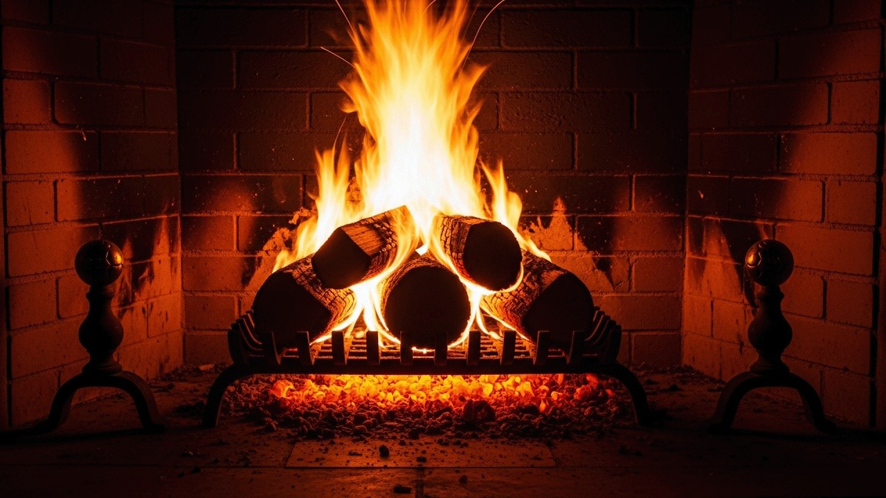 Cozy Fireplace Piano Music 🔥 Relaxing Fire Ambience for Sleep & Study ⏐ No Ads