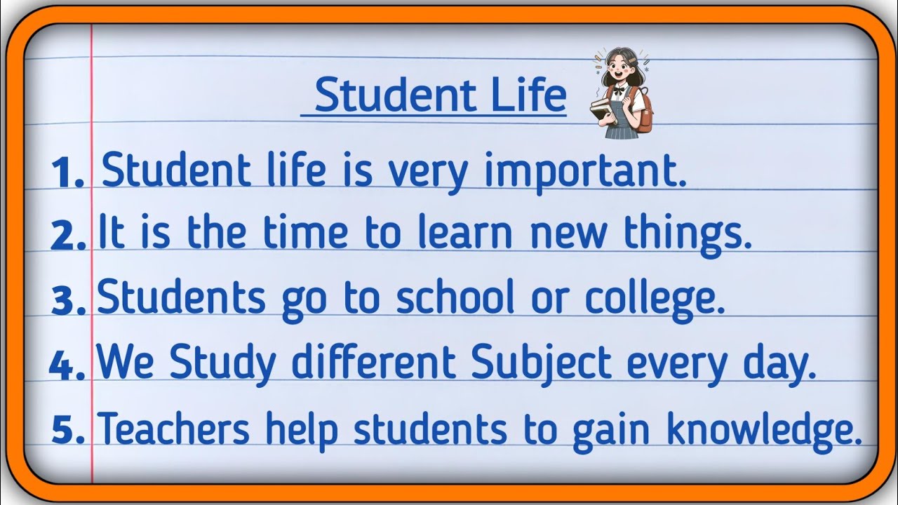 10 lines essay on student life in English | 10 Student life | Student life essay in English 10 lines