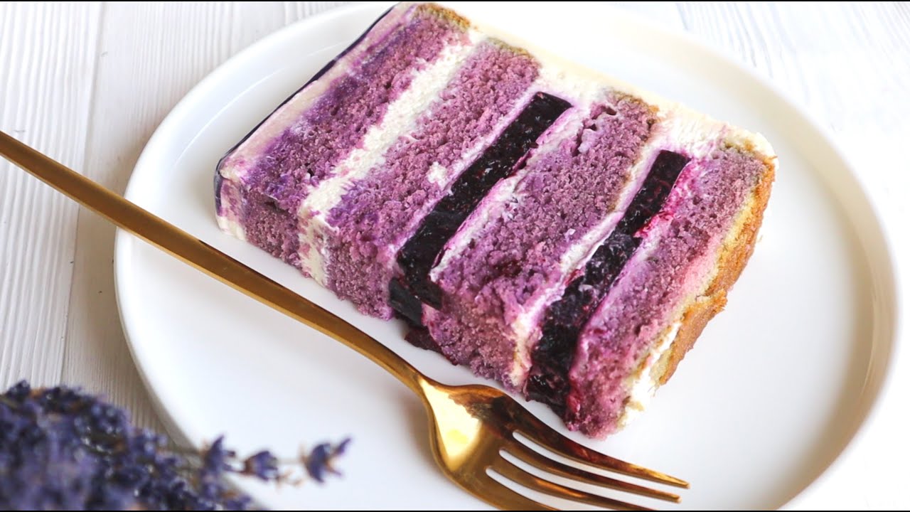 УДИВИТЕЛЬНЫЙ ЛАВАНДОВЫЙ ТОРТ с черной смородиной | Лавандовый бисквит | Lavender Cake Sponge