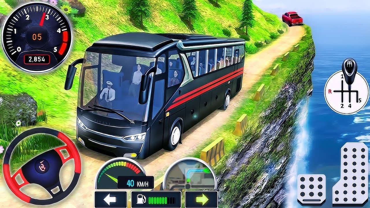 Uphill Offroad Bus Driving Simulator 3D - Coach Bus Tourist Driver 2023 - Android GamePlay