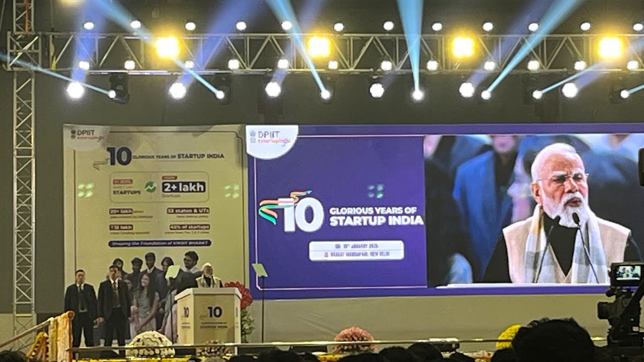 “PM Modi at Bharat Mandapam 🇮🇳 | National Startup Day | Startup India 10 Years | Full Vlog”