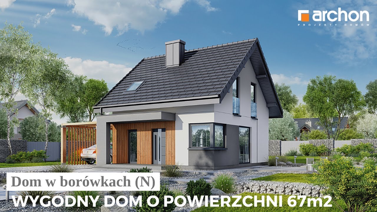 Dom w bor&oacute;wkach (N) &ndash; Projekt domu do 70m2 zabudowy I ARCHON+ Projekty Dom&oacute;w #projektdomu