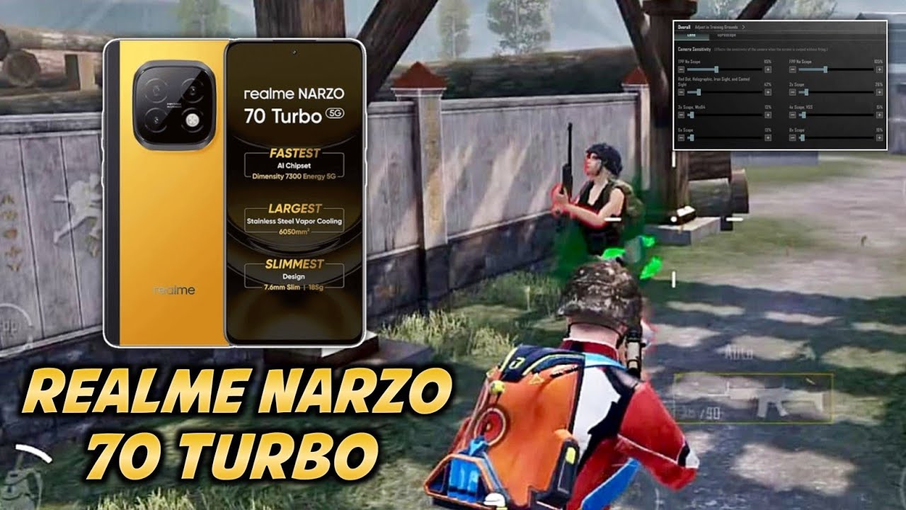 Realme Narzo Turbo 70 Sensitivity 4.1 Update BGMI | Zero Recoil New 4.1 Sensi Realme Narzo Turbo 70