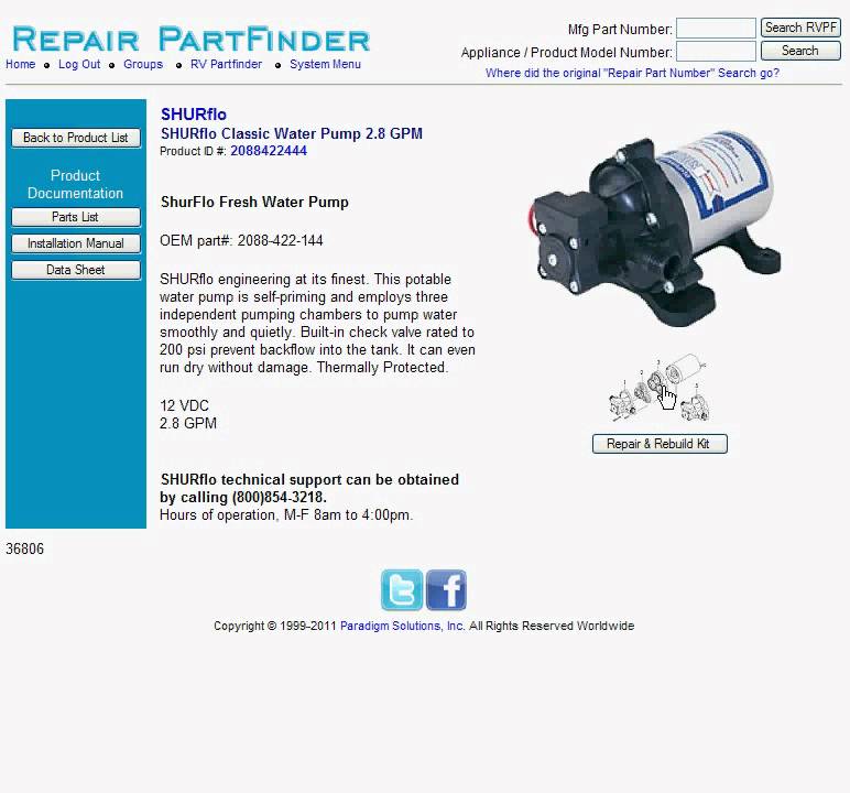RV Partfinder and Repair Partfinder Integration