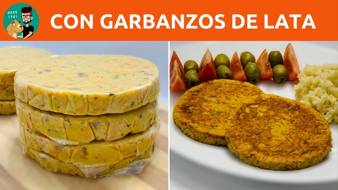Cómo Hacer HAMBURGUESAS CON GARBANZOS DE LATA muy fáciles, prácticas y saludables / MONO 1981