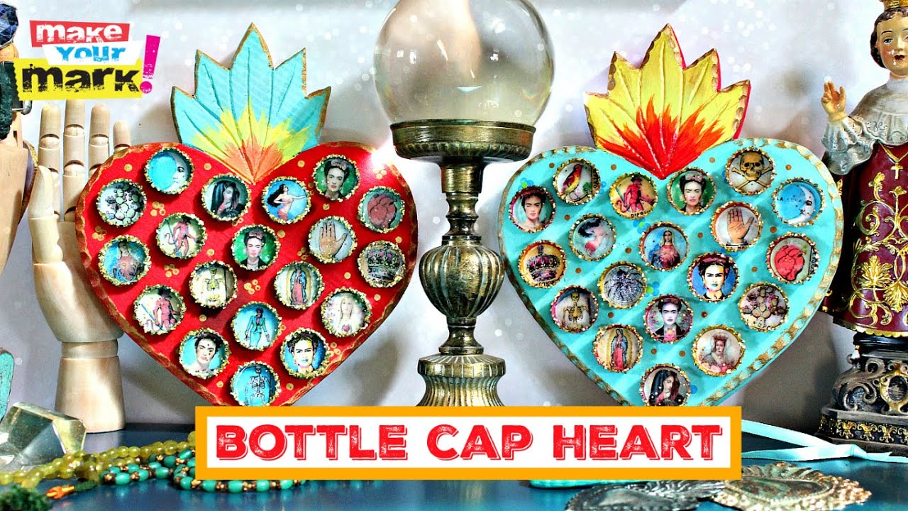 Bottle Cap Sacred Heart DIY