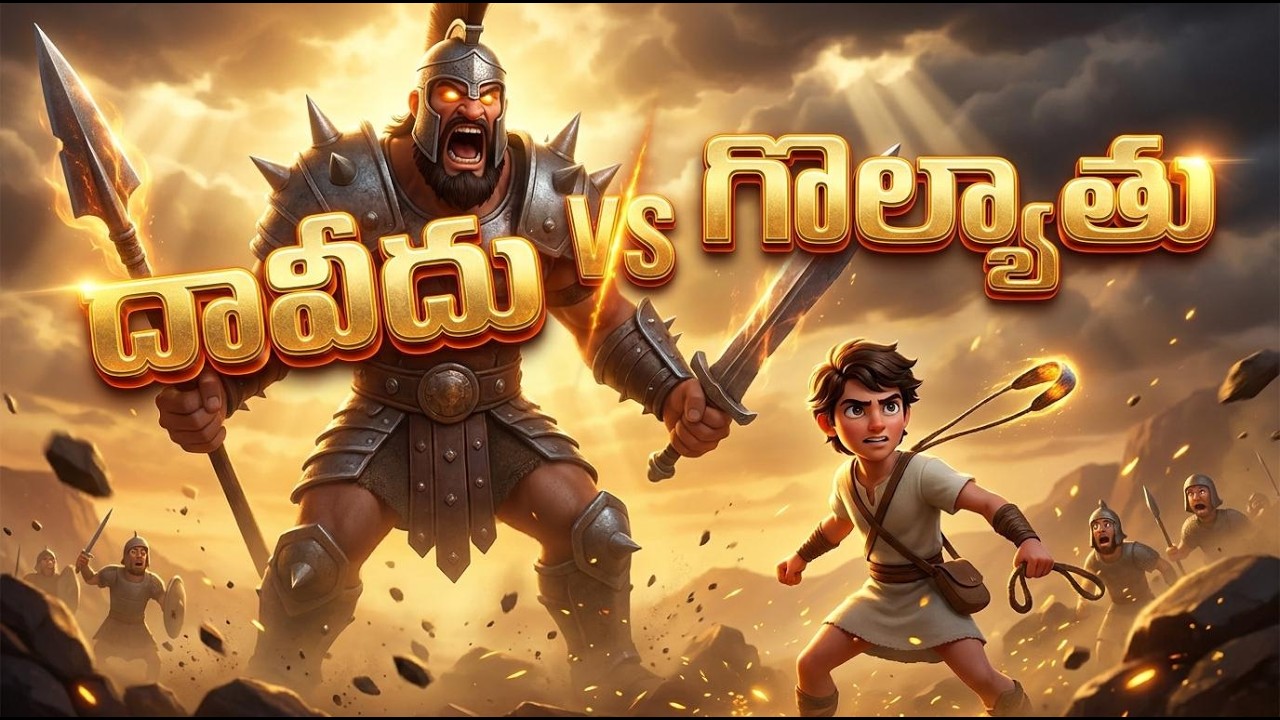 దావీదు vs గొల్యాత్ | David and Goliath Telugu 3D Animation | Faith Over Fear Bible Story