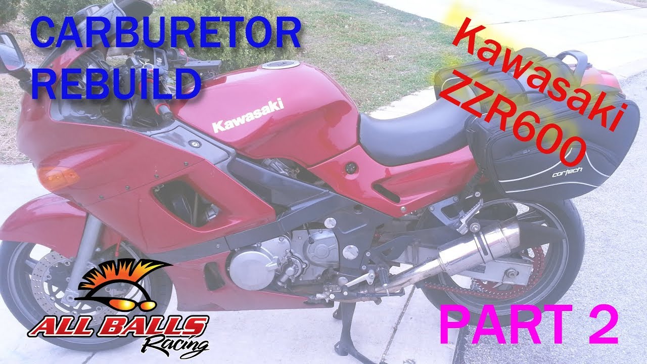 Ремонт карбюратора Kawasaki ZZR600 (ZX600-E12) 2004 года с использованием комплекта деталей All B...