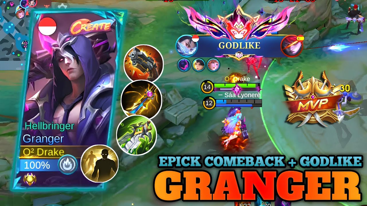 EPICK COMEBACK!! Rahasia Posisioning Granger Agar Epick Comeback | Build Top Global 1 Granger ~ MLBB