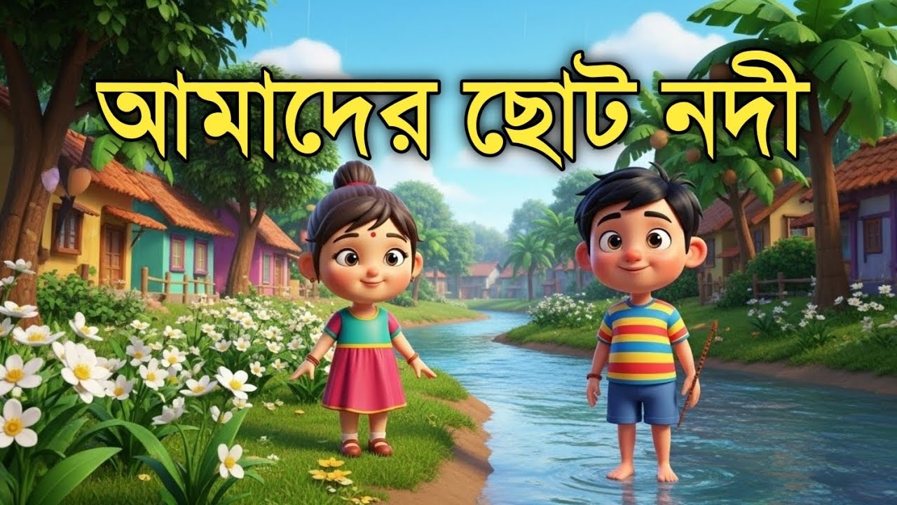 আমাদের ছোটো নদী 🌧️ | গ্রামবাংলার নদী নিয়ে সুন্দর ছড়া গান | Kids Rhyme | Bachcha toon bd 