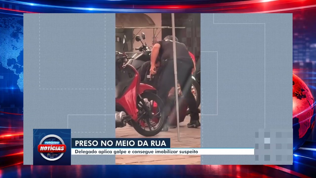 Delegado de polícia prende, no meio da rua, suspeito de assassinato em Tailândia.