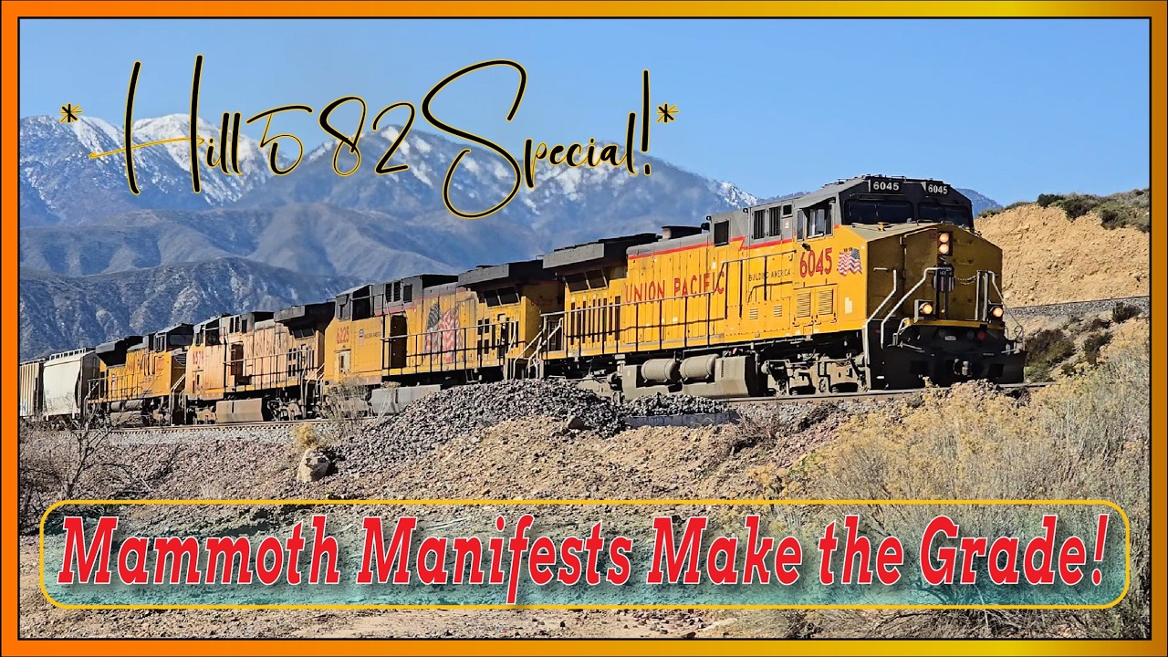 Four BNSF GE ES44's Lashed Up Like Elephants & One Mammoth UP Manifest Conquering Cajon!