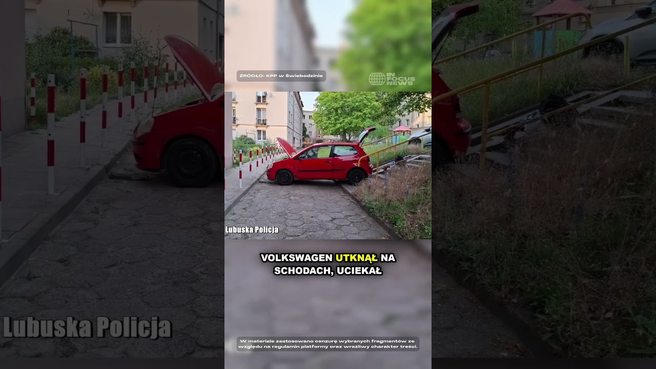 He tried to outrun the police and drove down a flight of stairs