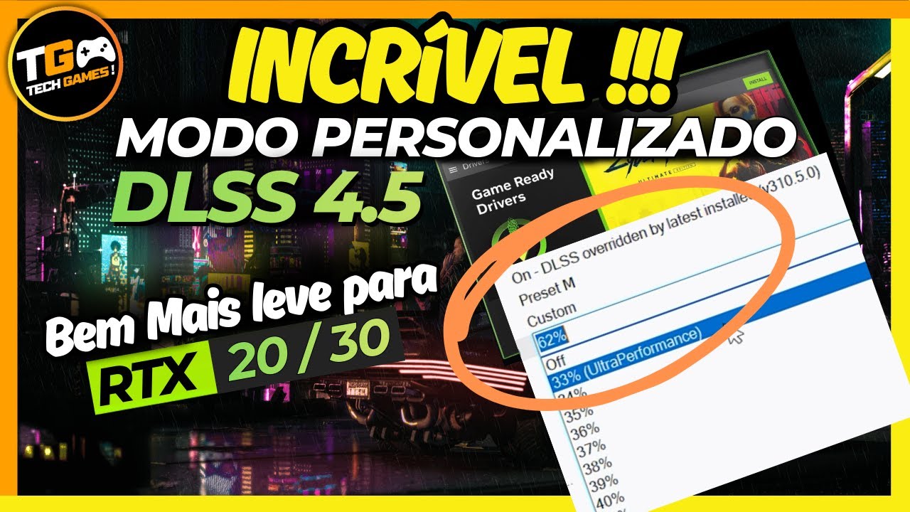 🚀 INSANO!! DLSS 4.5 com MODO PERSONALIZADO — MAIS DESEMPENHO nas GPUs RTX série 20, 30, 40 e 50 🤯