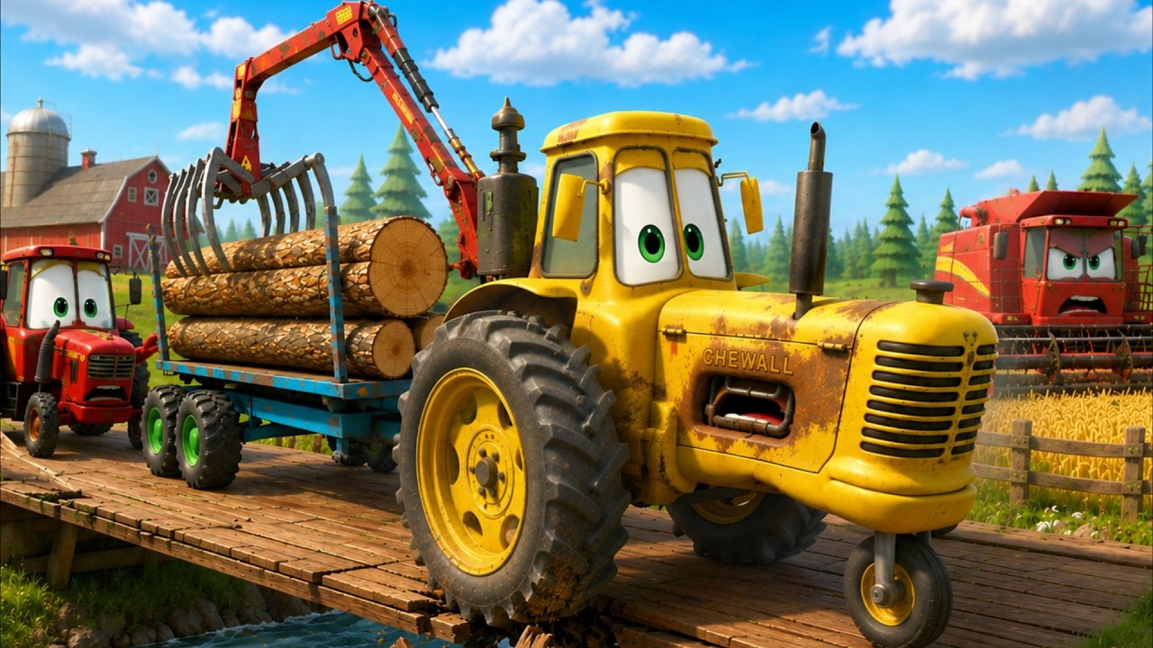 Traktory McQueen w niebezpieczeństwie - jeden zły ruch może wszystko zepsuć! Ciężka praca na farmie!