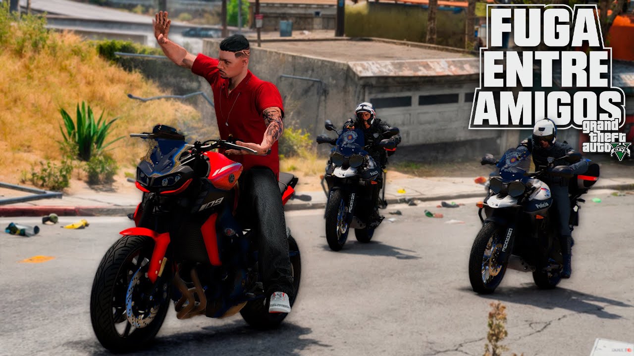 FUGA ENTRE AMIGOS - TENTOU DAR FUGA DOS ROCAM DE MT09  - GTA V