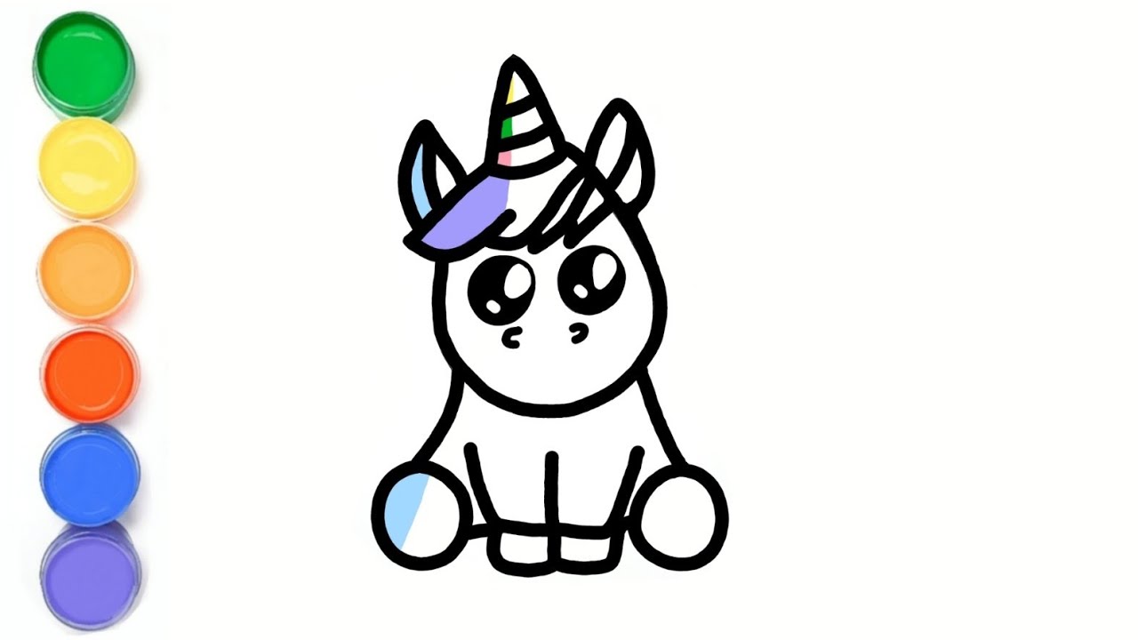Drawing and coloring for kids. How to draw Unicorn and Zebra. Learning colors.